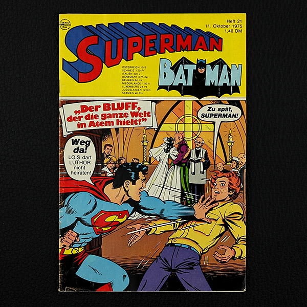 Superman Comic Nr. 21  / 1975 Comic Ehapa