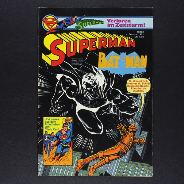 Superman Nr. 3 Jg. 1981 Comic Ehapa